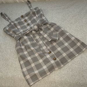 Abercrombie And Fitch Houndstooth Plaid Dress XL Button Belted Academia Preppy